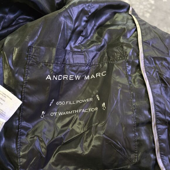 Andrew Marc Women’s Large Black 650 Fill Down Removable Hood Puffer Coat Jacket - Picture 5 of 16